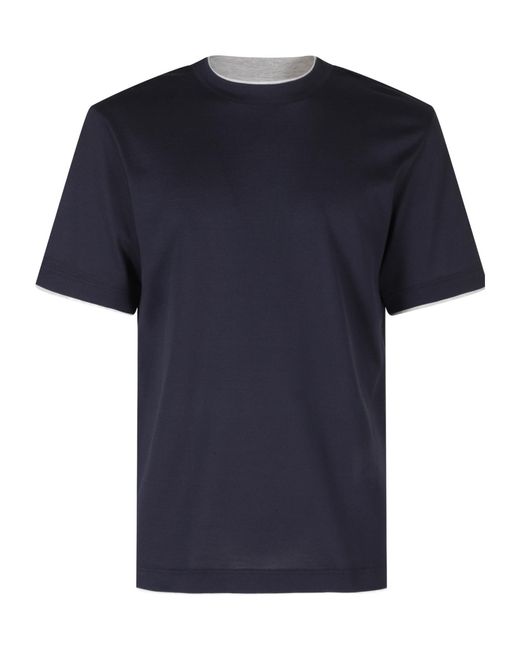 Eleventy Blue Short-Sleeved T-Shirt for men