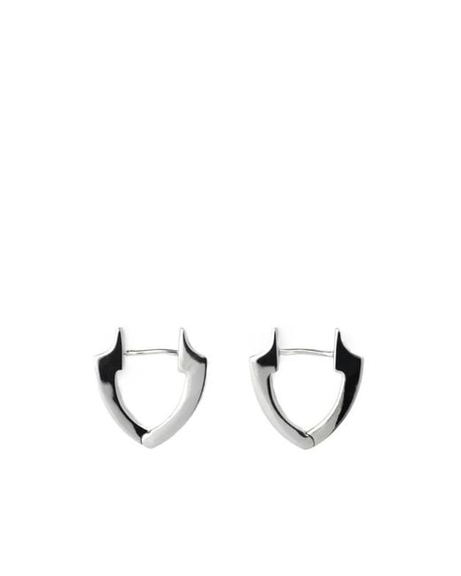 Burberry White Shield Slim Earrings