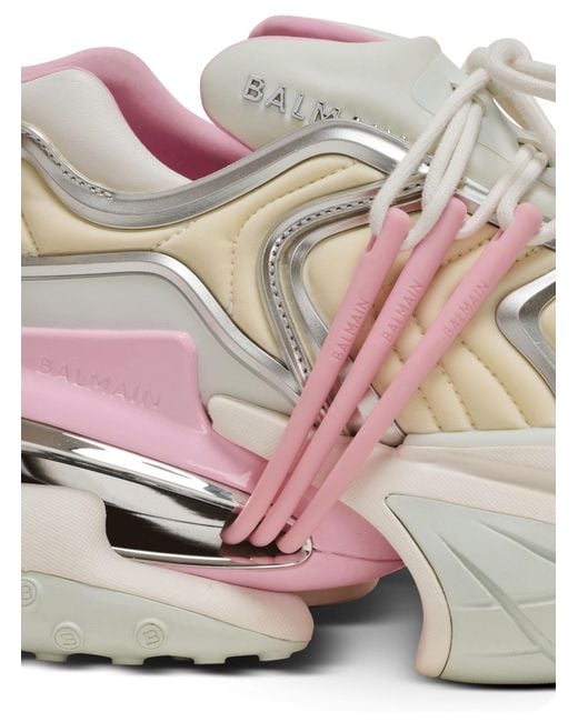 Balmain White Wave Design Sneaker For