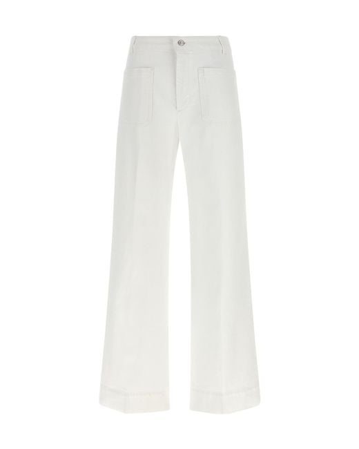 Victoria Beckham White Alina High-Waist Flared Jeans