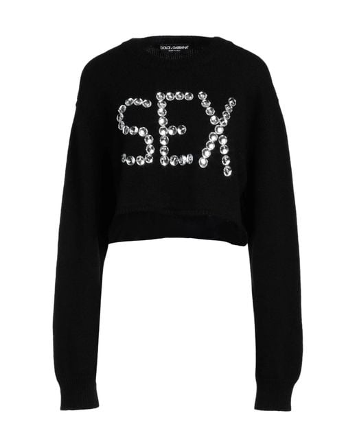 Dolce & Gabbana Black Crew Neck Knit Sweater