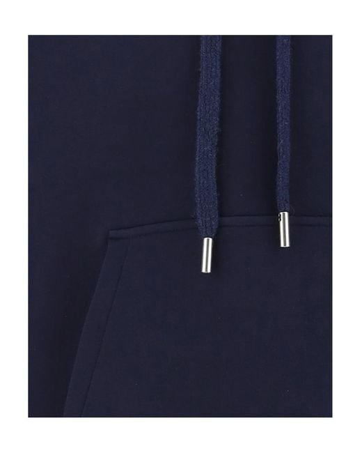 AMI Blue Long-Sleeved Drawstring Hoodie for men
