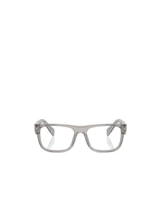 Prada White Eyewear Square Frame Glasses for men