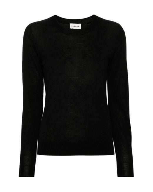 P.A.R.O.S.H. Black Fine-Knit Wool Blend Jumper