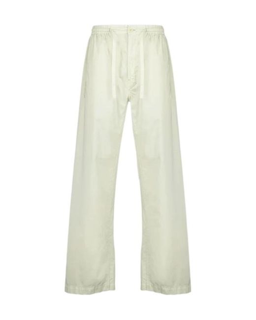 Lemaire White Drawstring Straight-Leg Pants for men