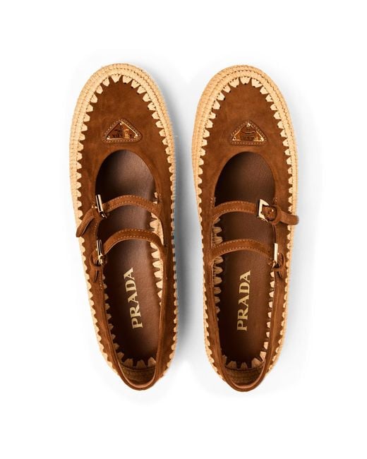 Prada Brown Soft Sole Ballet Flats