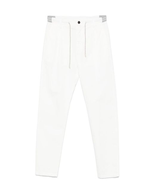 Eleventy White Waist Drawstring Casual Pants for men