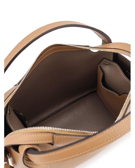 Tod's Brown Timeless Double Handle Shoulder Bag