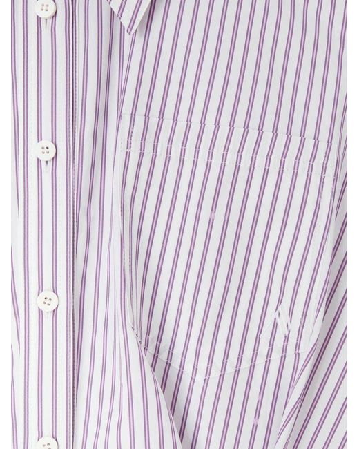 The Attico Purple The Striped Poplin Shirt Dress