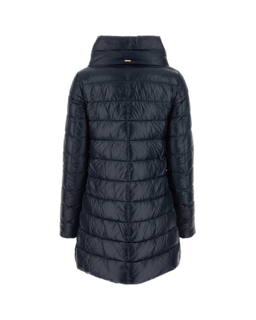 Herno Blue Amelia Quilted High-Neck Coat