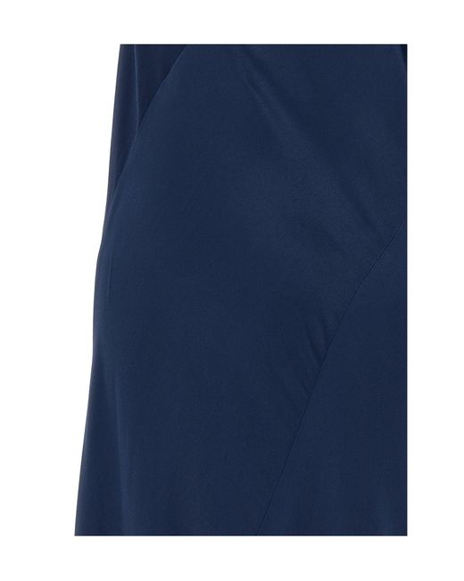 Alberta Ferretti Blue Draped Asymmetrical Dress