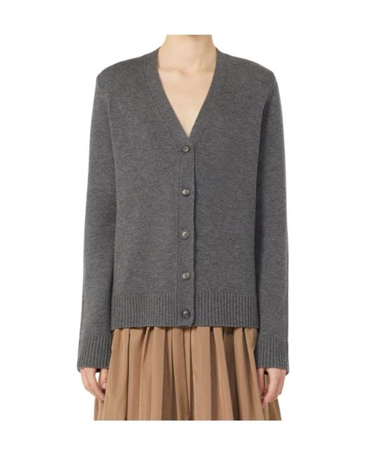 Max Mara Gray 'S Apollo V-Neck Button-Up Cardigan