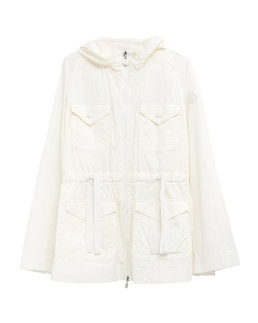Moncler White Paletuvier Zipped Hooded Jacket