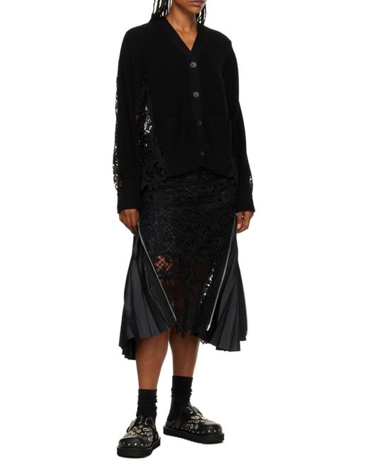 Toga Black Sabot Eyelet-Embellished Leather Mules