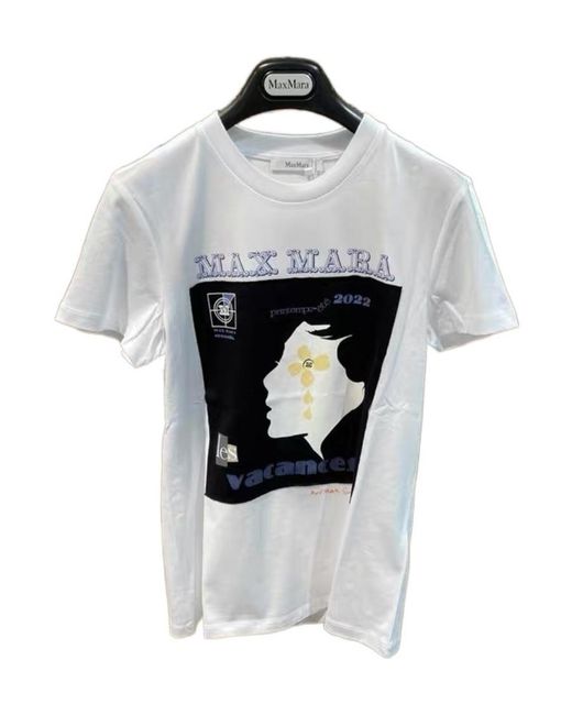 Max Mara Black Printed Pattern Short-Sleeved T-Shirt