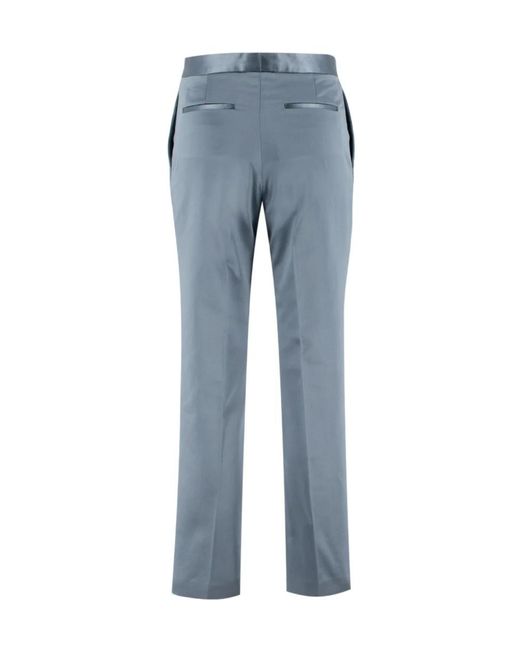 Fabiana Filippi Blue Regular Fit Satin Trousers