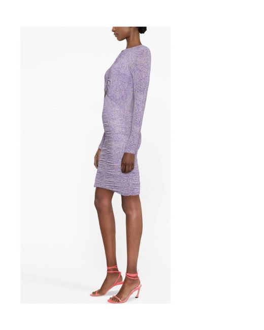 Isabel Marant Purple Gathered Detailed Mini Dress