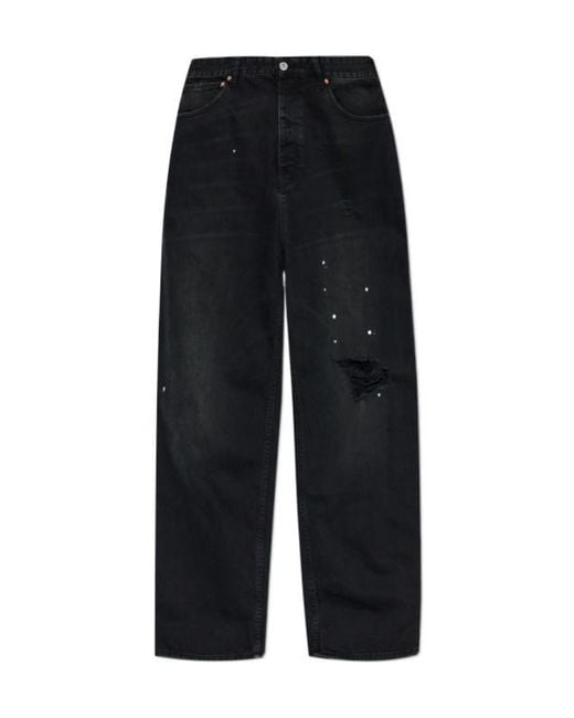 Vetements Black Distressed Wide-Leg Jeans for men
