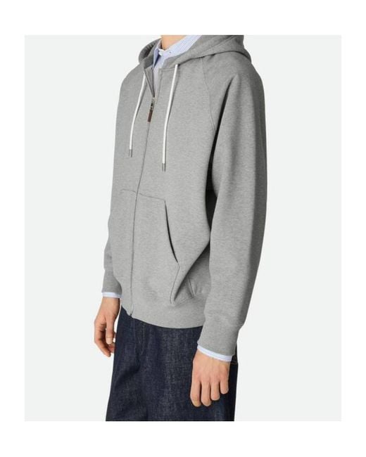 Bottega Veneta Gray Fleece Zip Hoodie for men