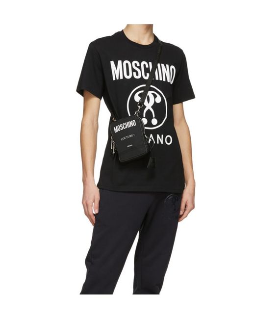 Moschino Black Pattern Printed T-Shirt for men