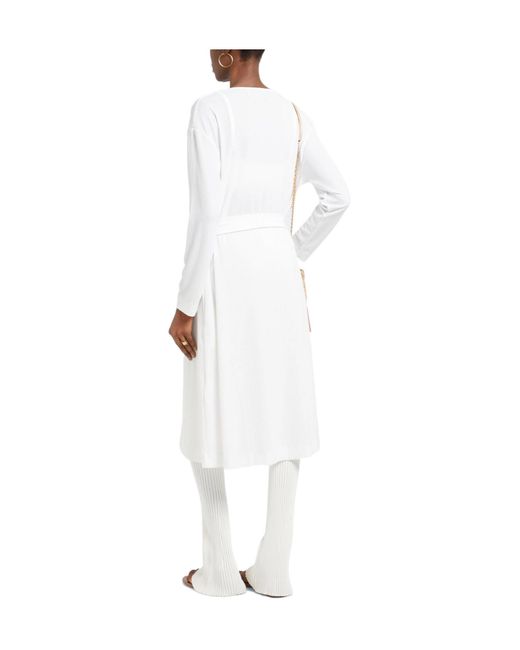 Max Mara White Solid-Color Lightweight Knit Top