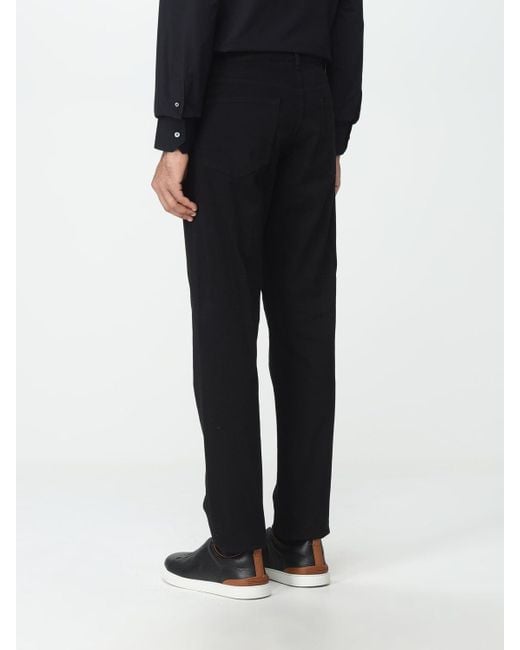 Zegna Black Logo Patch Casual Pants for men