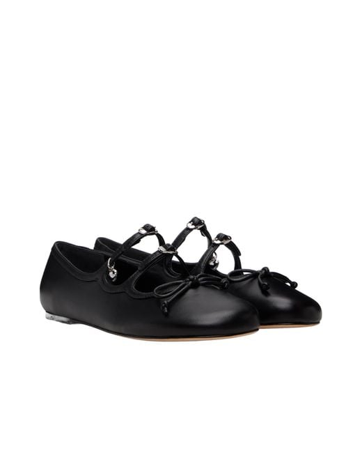 Marc Jacobs Black Round Toe Buckled Ballerines