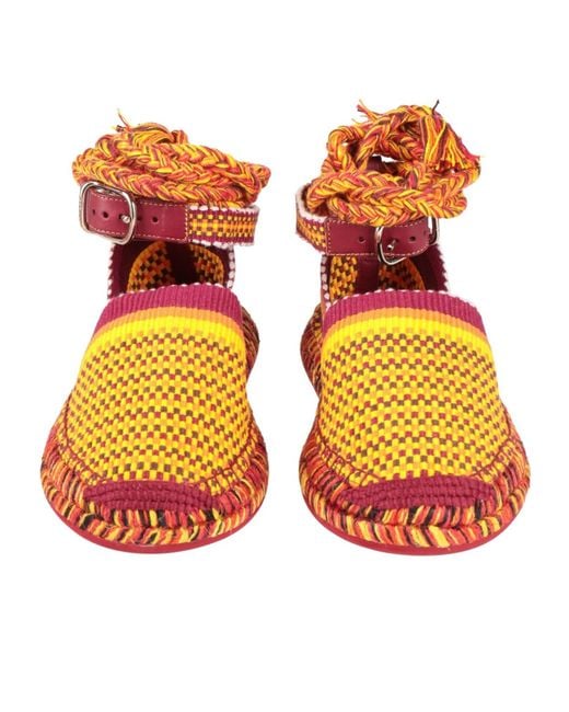 Chloé Orange Multicolored Sandals With Jute Soles