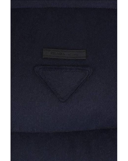 Prada Blue Zip-Up Quilted Jacket for men