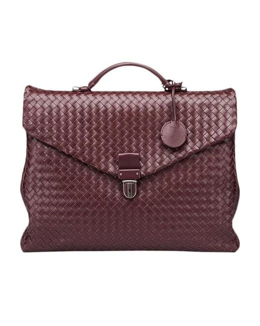 Bottega Veneta Purple Weave A Detail Handbag