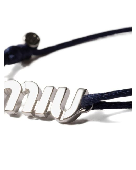 Miu Miu Blue Logo Cord Bracelets