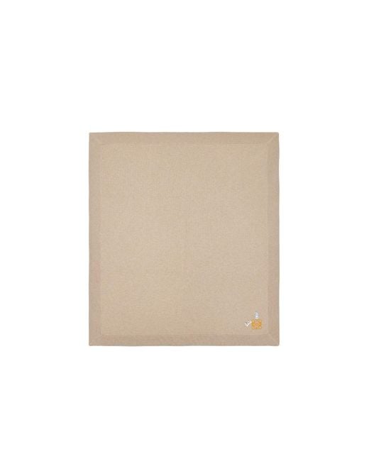 Loewe White Cashmere Knitted Blanket