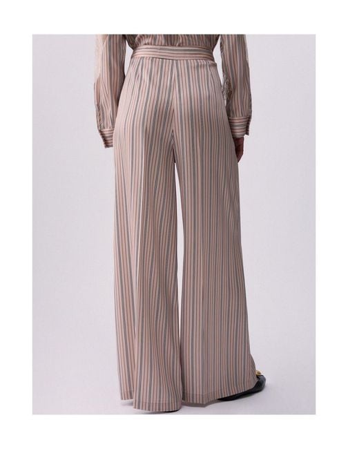 Liu Jo Natural Striped Trousers