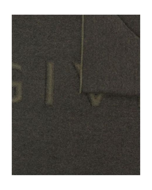 Givenchy Black Logo-Print Knitted Scarf for men