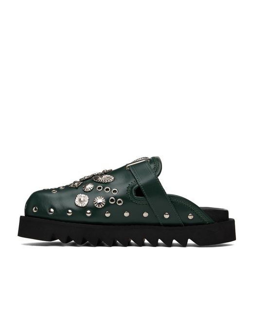 Toga Virilis Green Round Toe Flat Mules for men