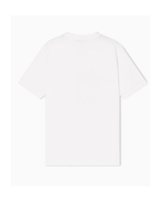 Emporio Armani White Graphic Printed Crewneck T-Shirt for men