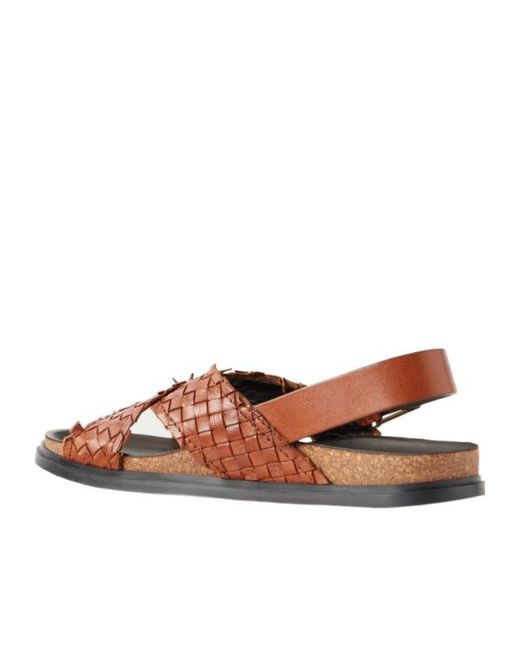 The Row Brown Buckle Flat Sandals