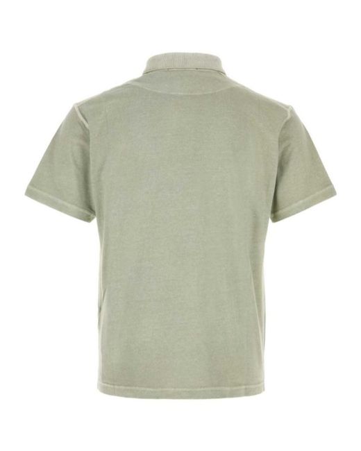 Stone Island Green Compass-Motif Short Sleeved Polo Shirt for men