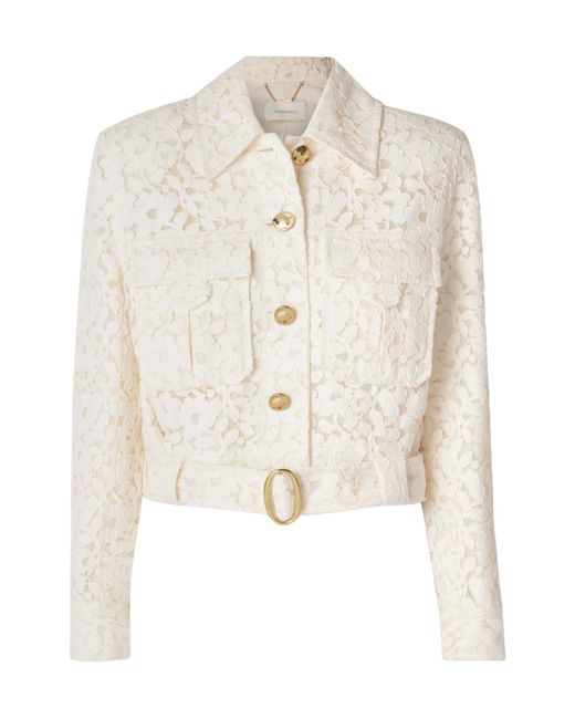 Zimmermann White Cotton-Blend Lace Jacket