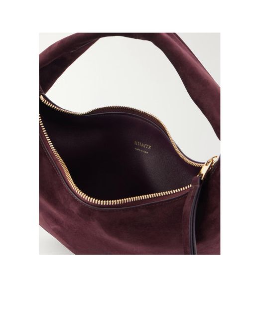 Khaite Blue Olivia Mini Suede Shoulder Bag