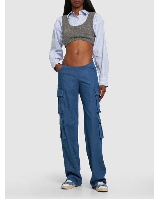 AYA MUSE Blue Workwear Casual Pants