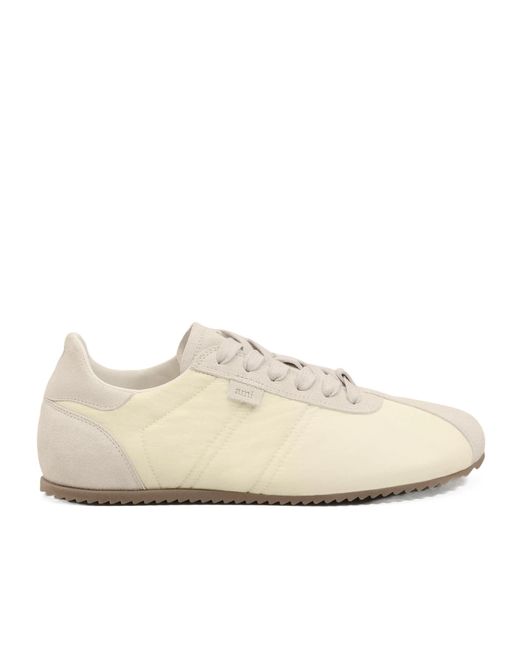 AMI White Soft Lace-Up Sneakers for men