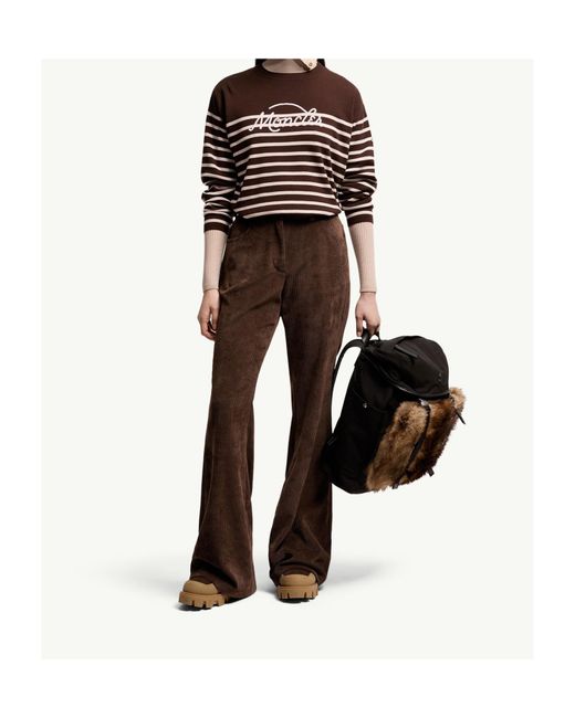 Moncler Brown Striped Crewneck Jumper