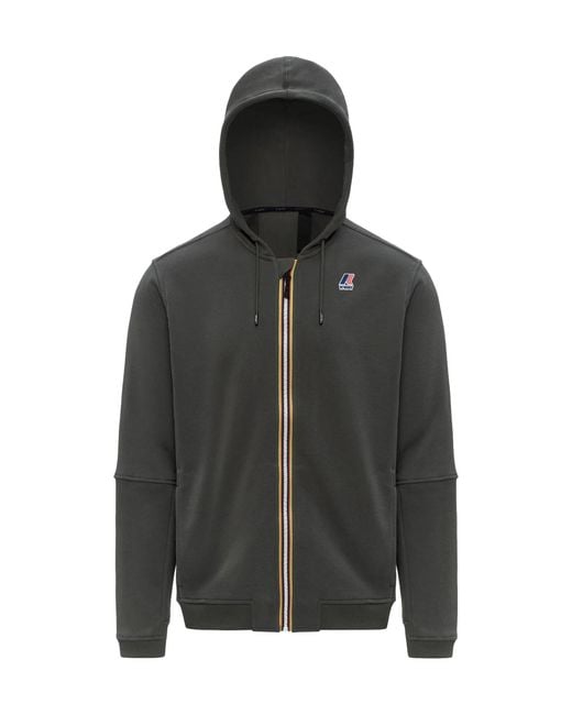 K-Way Black Prosper Zip-Up Hoodie for men