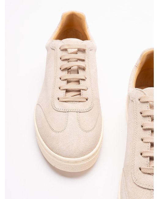 Brunello Cucinelli Pink Round Toe Lace-Up Sneakers for men