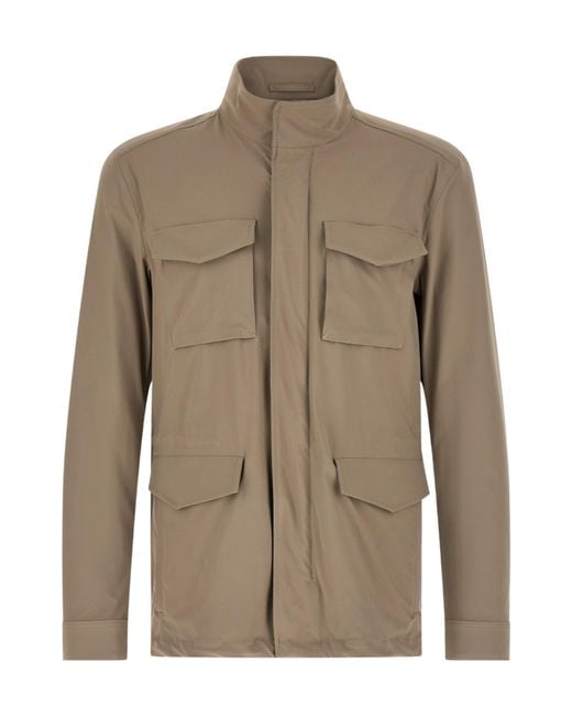 Herno Brown Stretch Field Jacket for men
