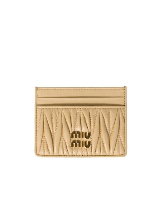 Miu Miu Natural Logo-Lettering Cardholder