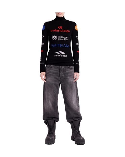 Balenciaga Black Solidcolor Knit Turtleneck Longsleeve Top