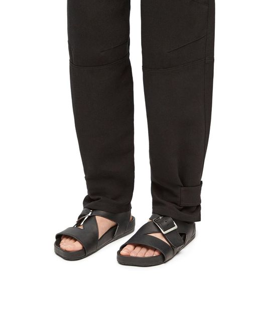 Loewe Black Buckle-Strap Flat Sandals