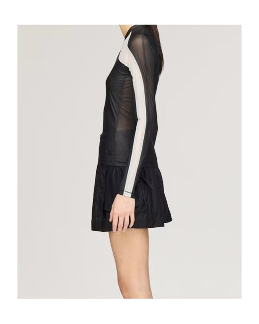 Y-3 Black Sheer Panel Long Sleeve Performance Top